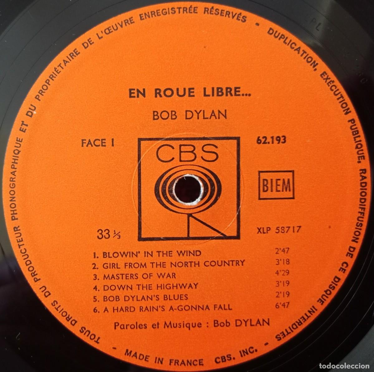 Discos de vinilo: BOB DYLAN ** EN ROUE LIBRE ... ** VINILO LP FRANCIA (SIN PORTADA) - Foto 1