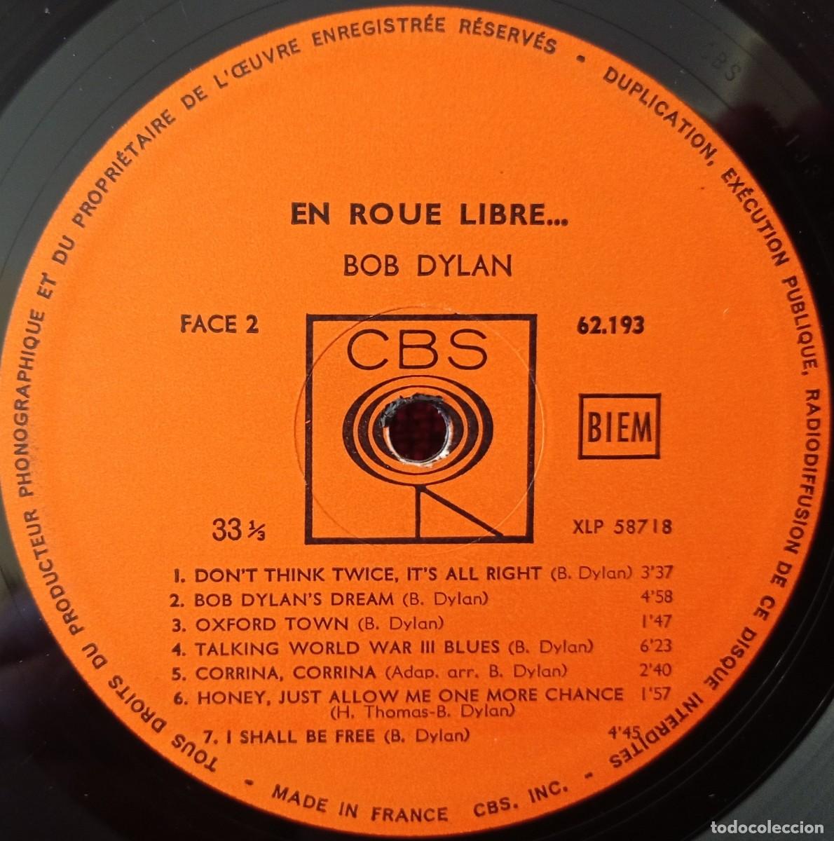Discos de vinilo: BOB DYLAN ** EN ROUE LIBRE ... ** VINILO LP FRANCIA (SIN PORTADA) - Foto 3