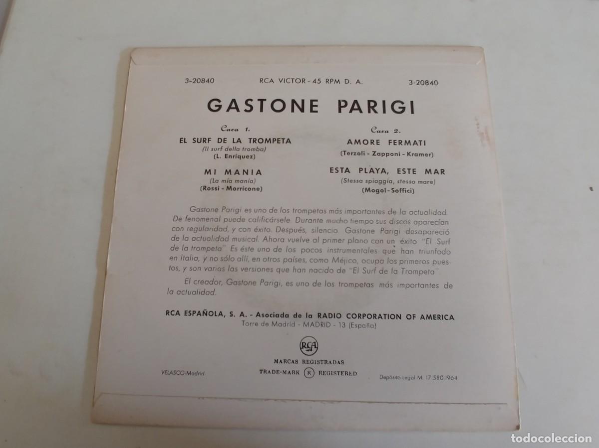 Discos de vinilo: GASTONE PARIGI-EP EL SURF DE LA TROMPETA +3 - Foto 2