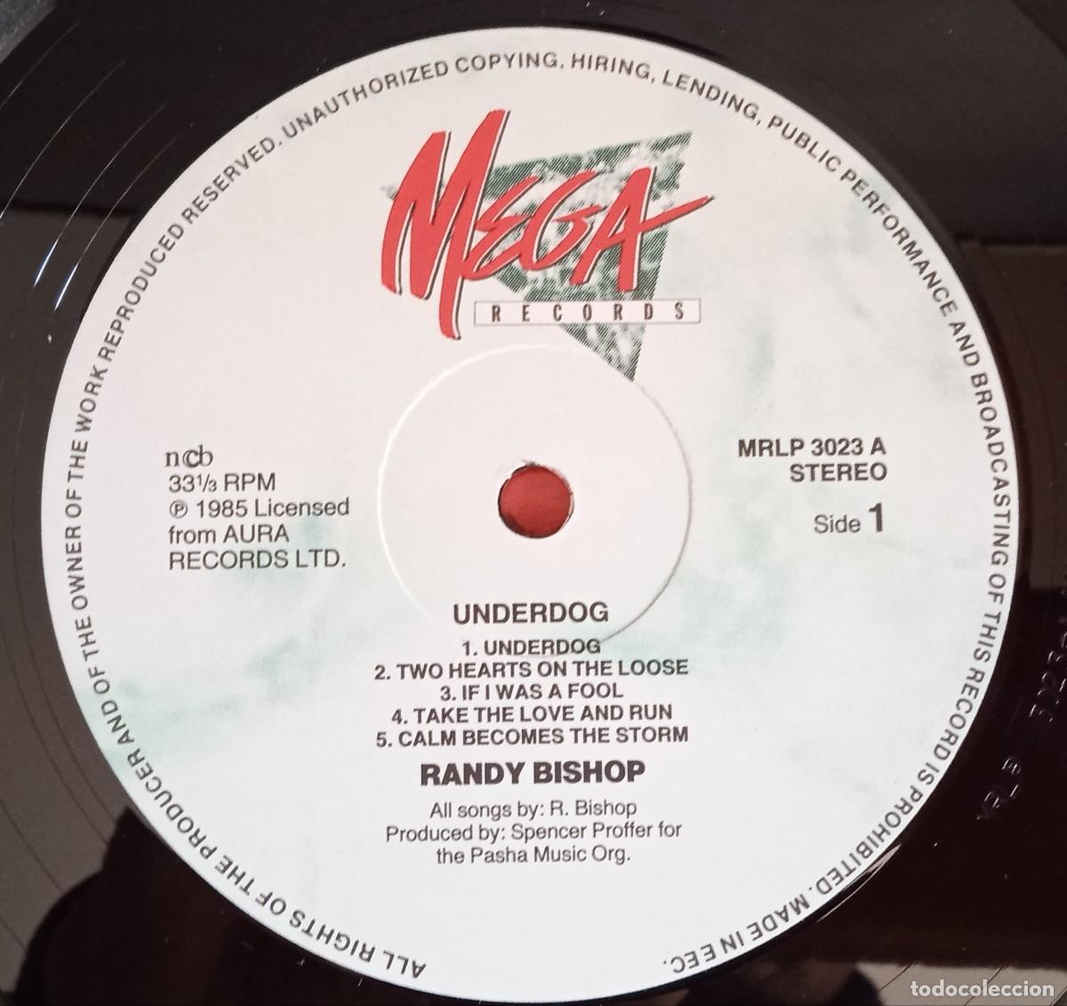 Discos de vinilo: Randy Bishop &lrm;&ndash; Underdog , Denmark 1985 Mega Records - Foto 3