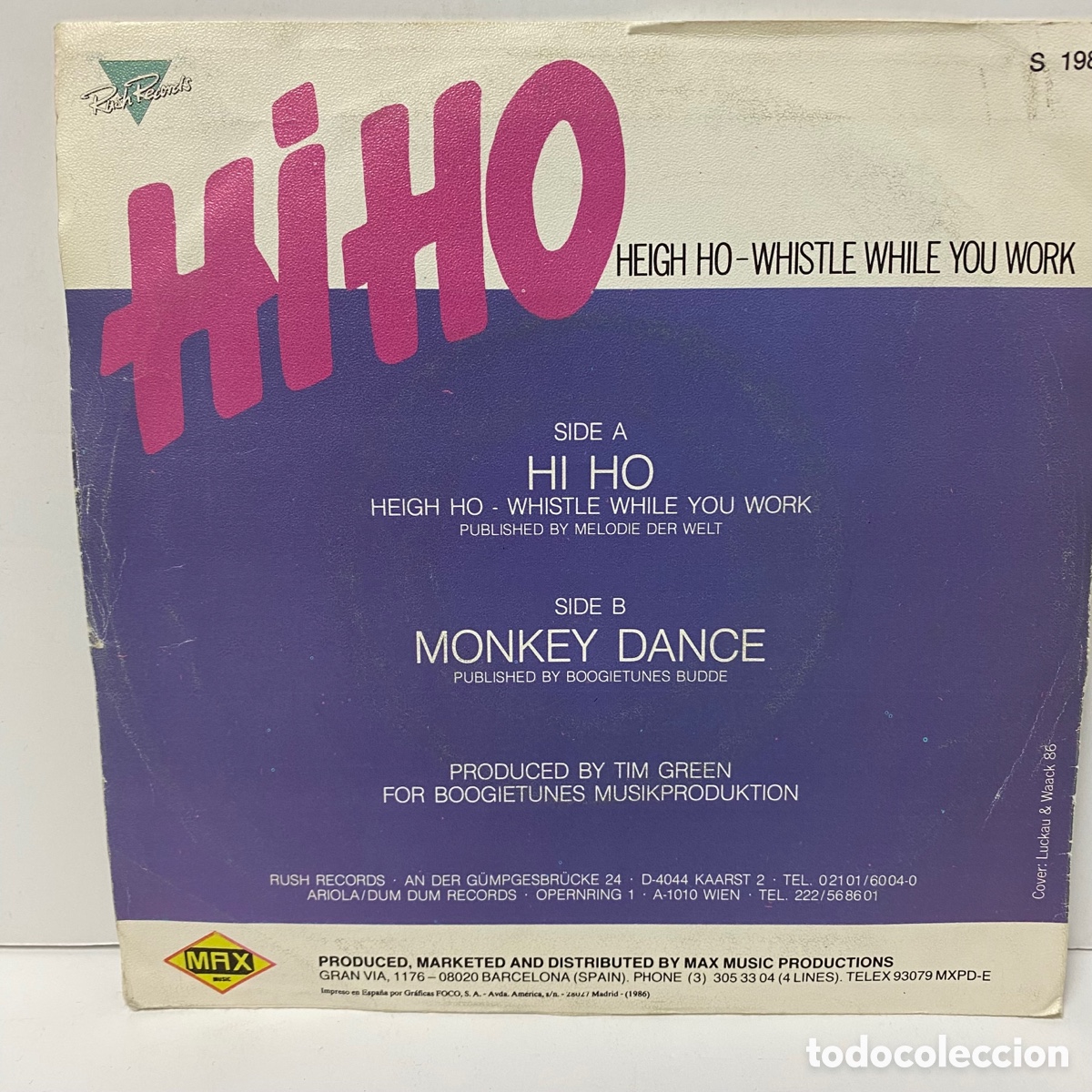 Discos de vinilo: Bruce & Bongo - Hi-Ho (7&rdquo;) - Foto 2