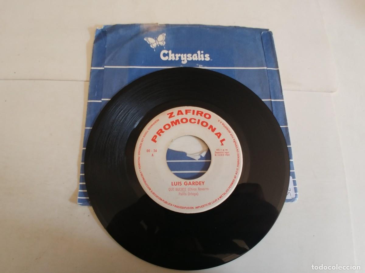 Discos de vinilo: LUIS GARDEY-SINGLE QUE SUERTE-SIN FUNDA - Foto 1