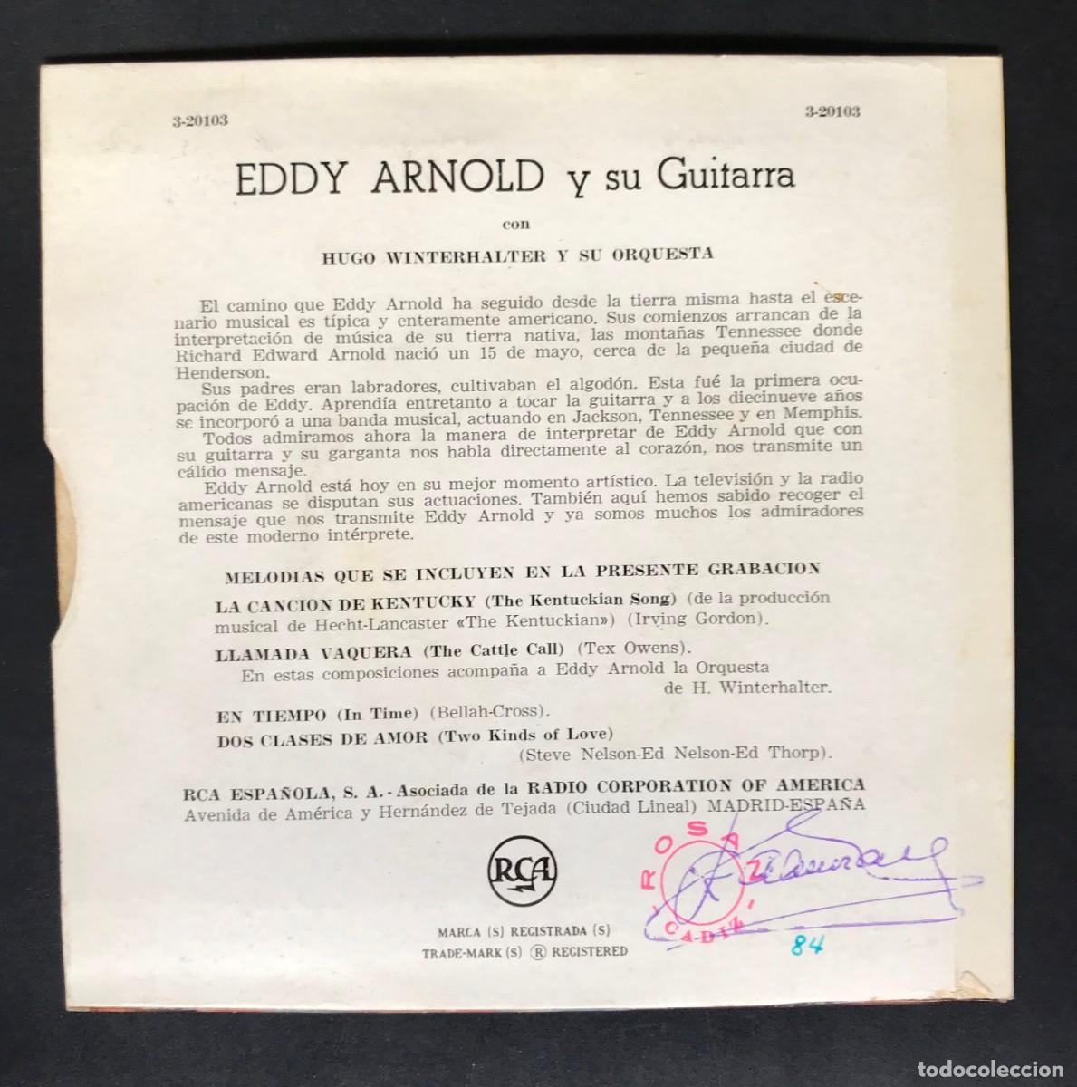Discos de vinilo: EDDY ARNOLD - Llamada Vaquera - EP 1959 - RCA - Foto 2