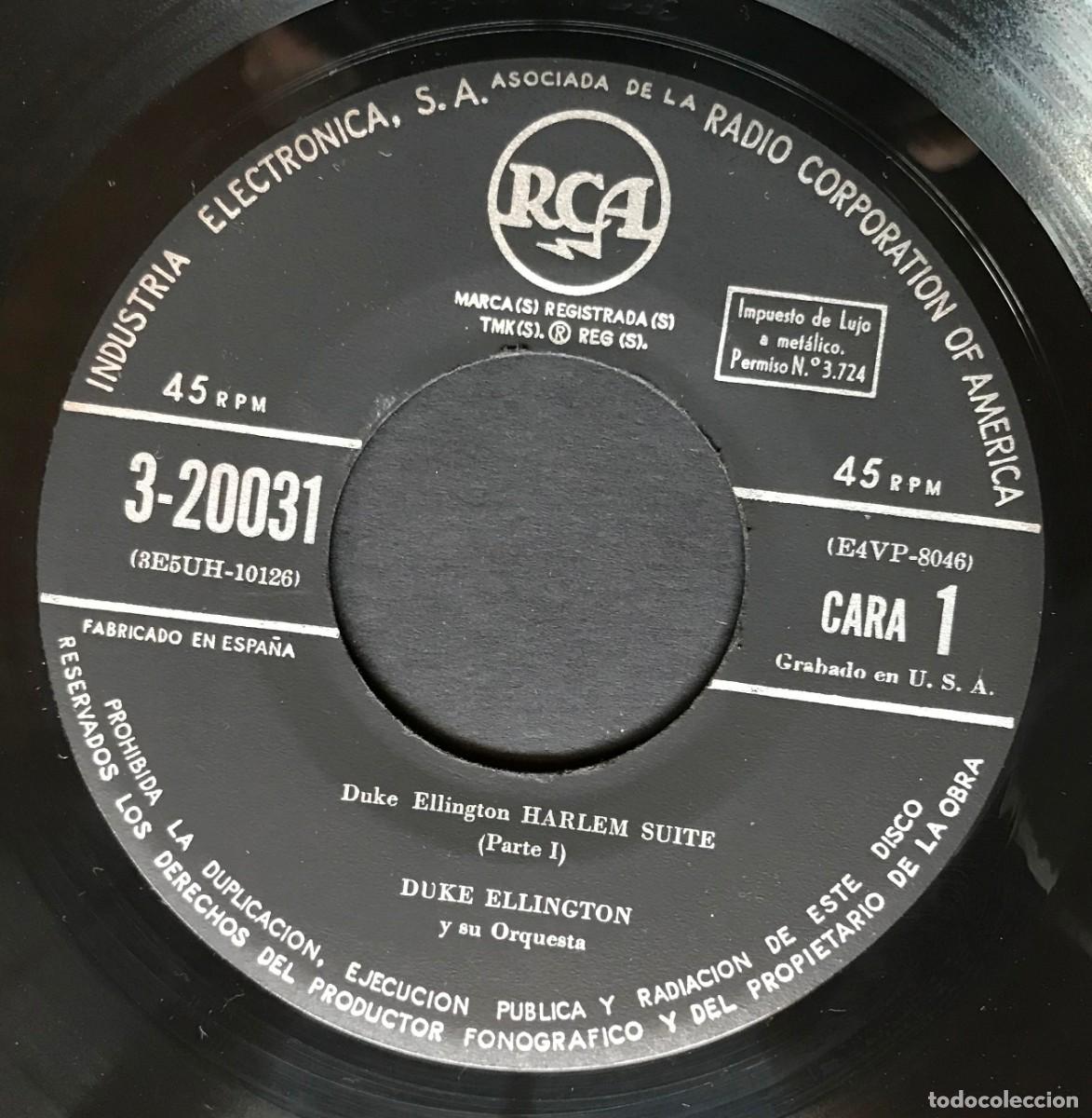 Discos de vinilo: DUKE ELLINGTON - Harlem Suite - SINGLE 1958 - RCA - Foto 3