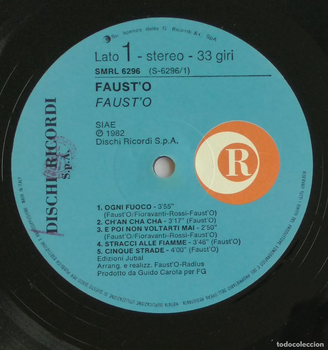 Discos de vinilo: Fausto, Fausto, Ricordi SMRL 6296 - Foto 3