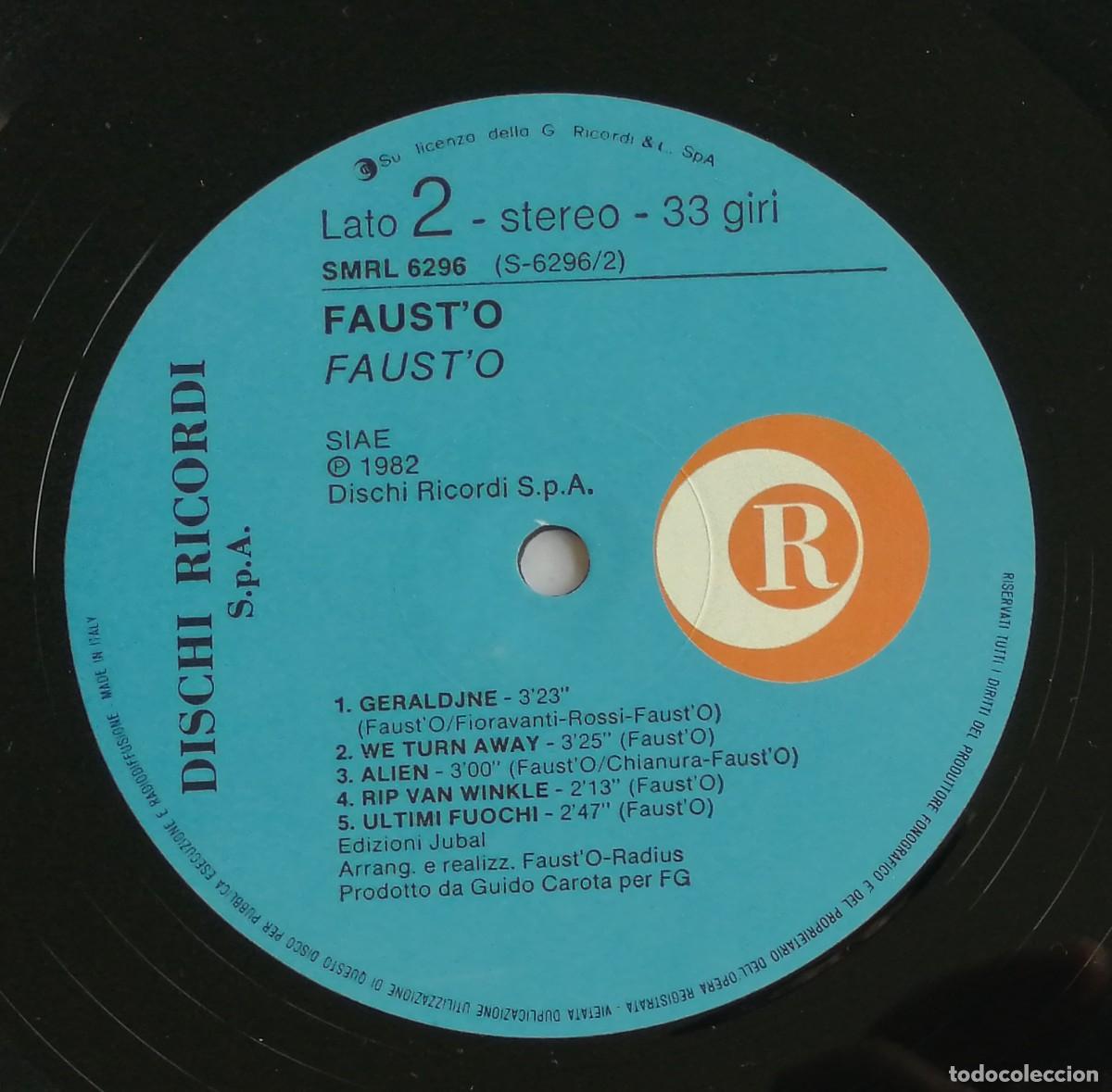 Discos de vinilo: Fausto, Fausto, Ricordi SMRL 6296 - Foto 4