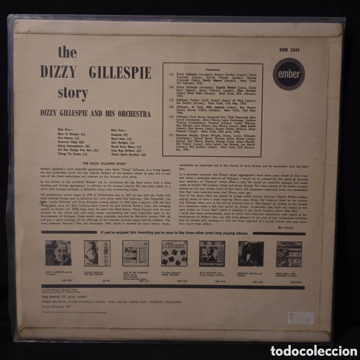 Discos de vinilo: THE DIZZY GILLESPIE STORY - EMBER EMB3344 LP - Foto 2