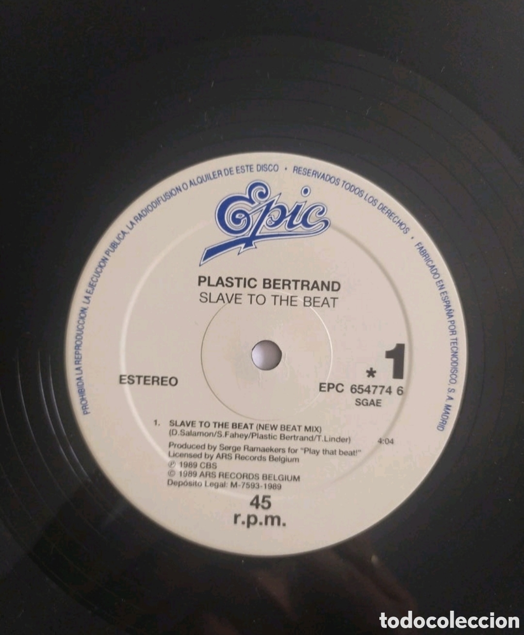 Discos de vinilo: Maxi single Plastic (Plastic Bertrand). Slave To The Beat - Foto 3