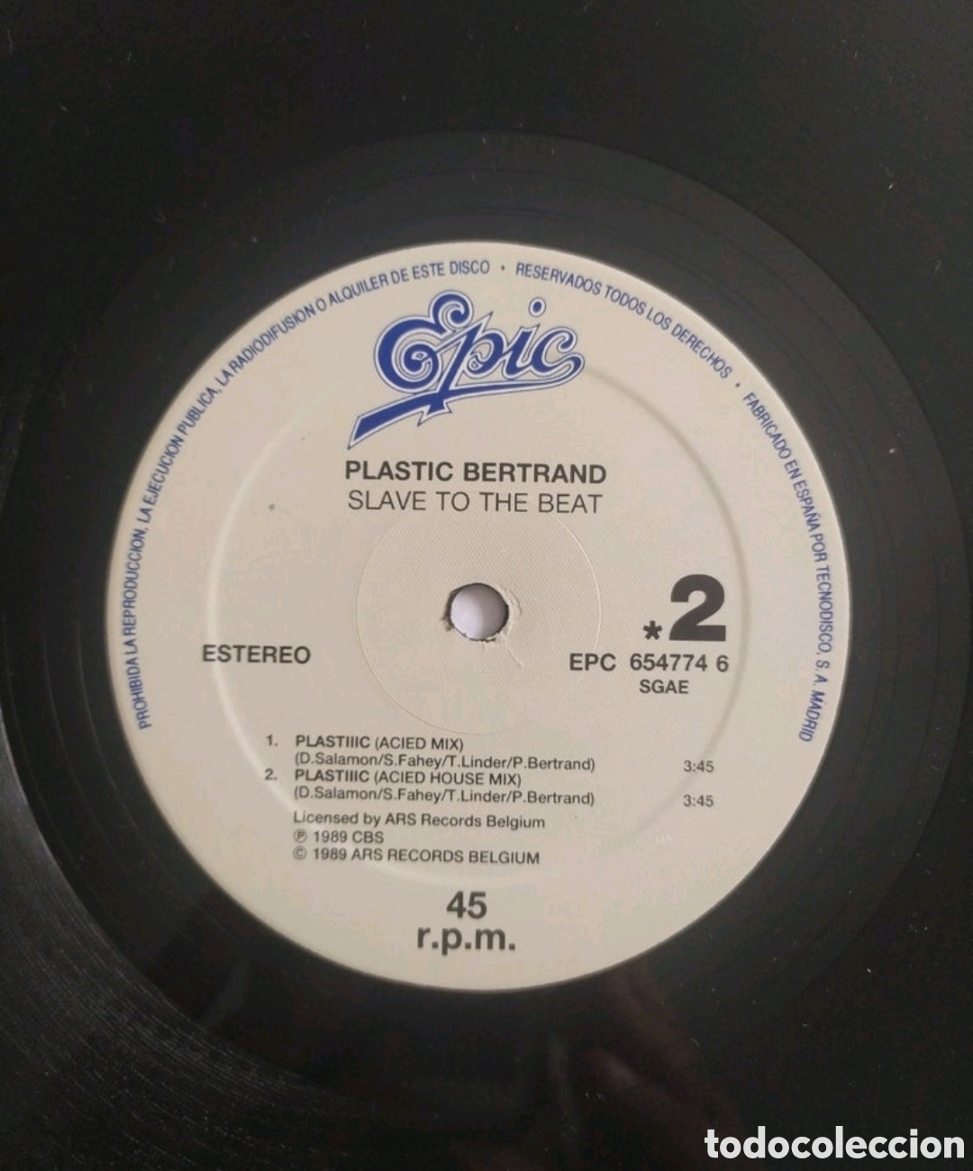 Discos de vinilo: Maxi single Plastic (Plastic Bertrand). Slave To The Beat - Foto 4