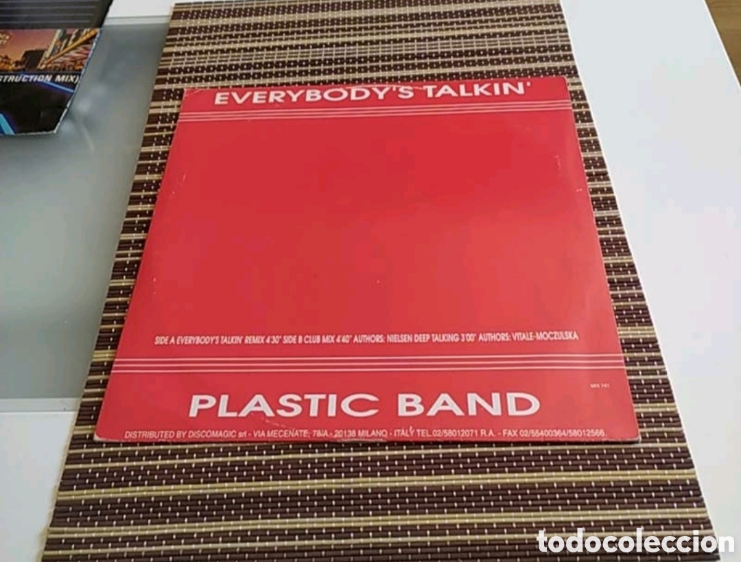Discos de vinilo: Maxi single Plastic Band. Everybodys talkin remix - Foto 2