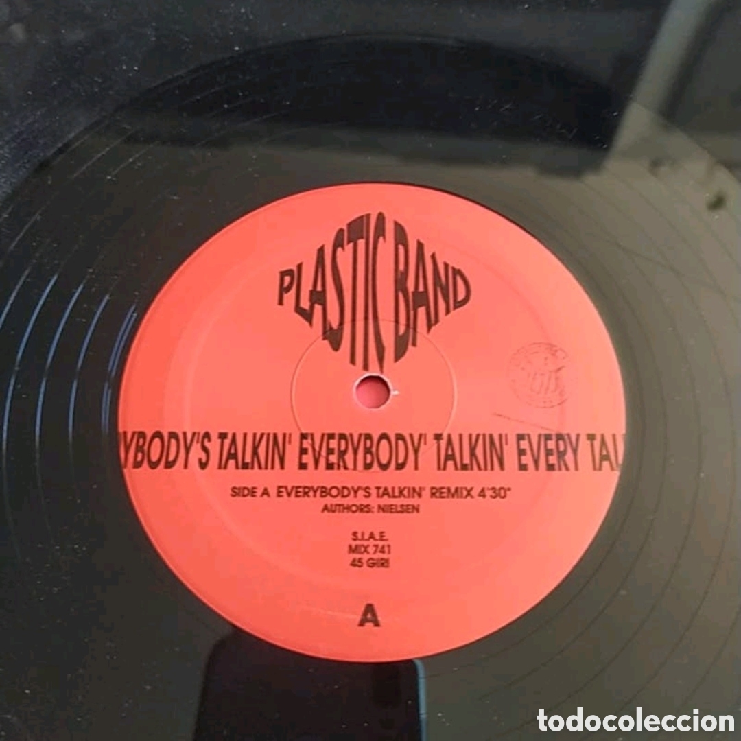 Discos de vinilo: Maxi single Plastic Band. Everybodys talkin remix - Foto 3