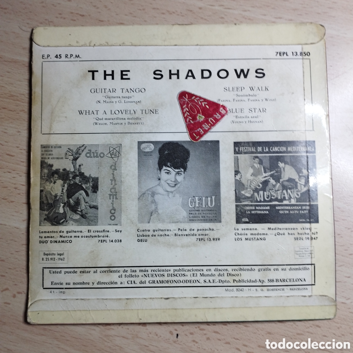 Discos de vinilo: EP 7&rdquo; The Shadows 1963 Guitar tango + 3. - Foto 2