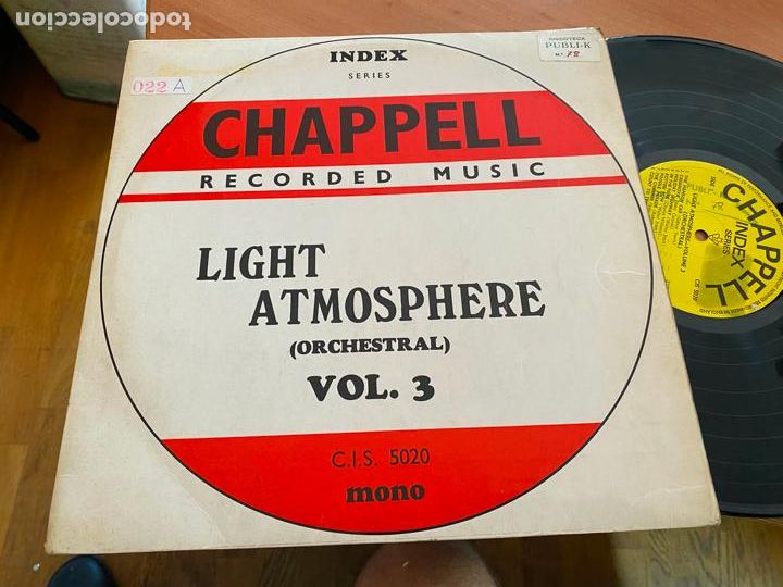 Discos de vinilo: LIGHT ATMOSPHERE VOL 3. CHAPELL LP (B-36) - Foto 1