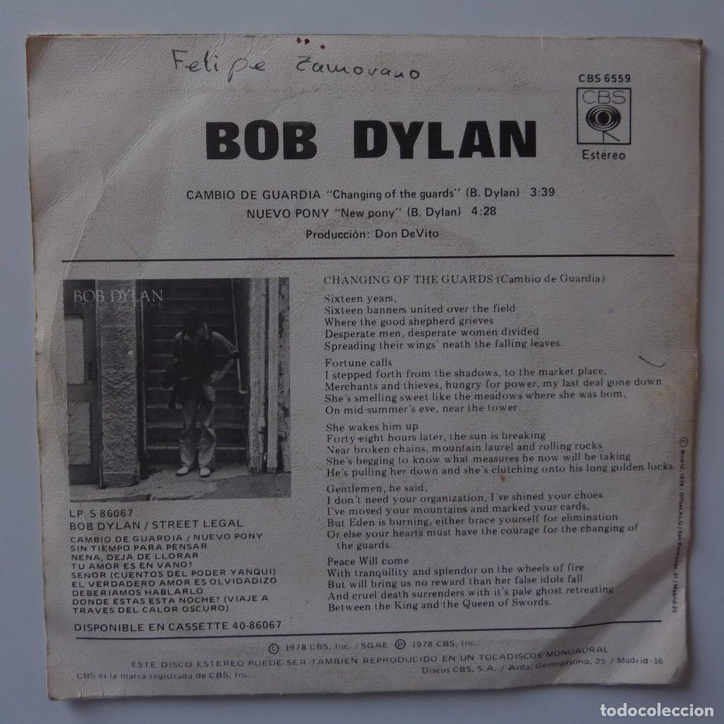 Discos de vinilo: BOB DYLAN // CAMBIO DE GUARDIA // 1978 // SINGLE - Foto 2