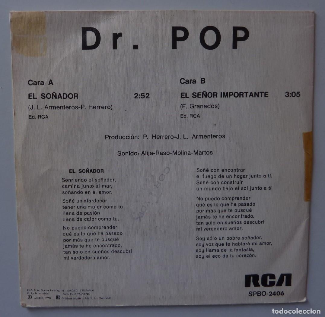 Discos de vinilo: DR. POP // EL SO&Ntilde;ADOR // 1976 // SINGLE - Foto 2