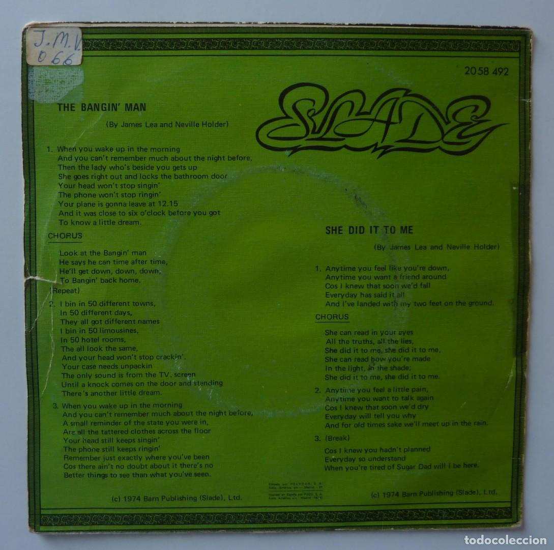 Discos de vinilo: SLADE // THE BANGINMAN // 1974 // SINGLE - Foto 2