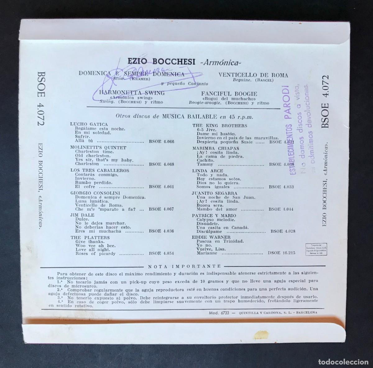 Discos de vinilo: EZIO BOCCHESI - Un Sonido Nuevo - EP - ODEON - Foto 2