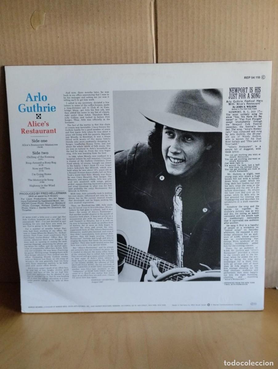 Discos de vinilo: ARLO GUTHRIE ---- ALICE&acute;S RESTAURANT - Foto 2