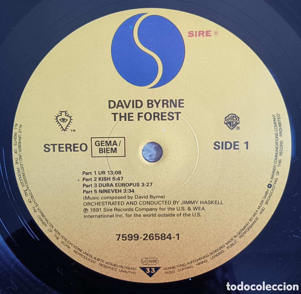 Discos de vinilo: David Byrne, 1991 - The Forest - Foto 5