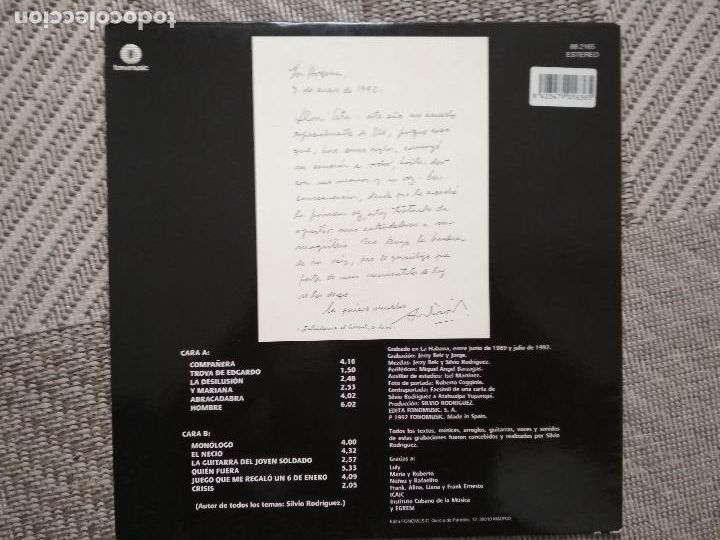 Discos de vinilo: Silvio Rodr&iacute;guez - Silvio, 1992 - Foto 7