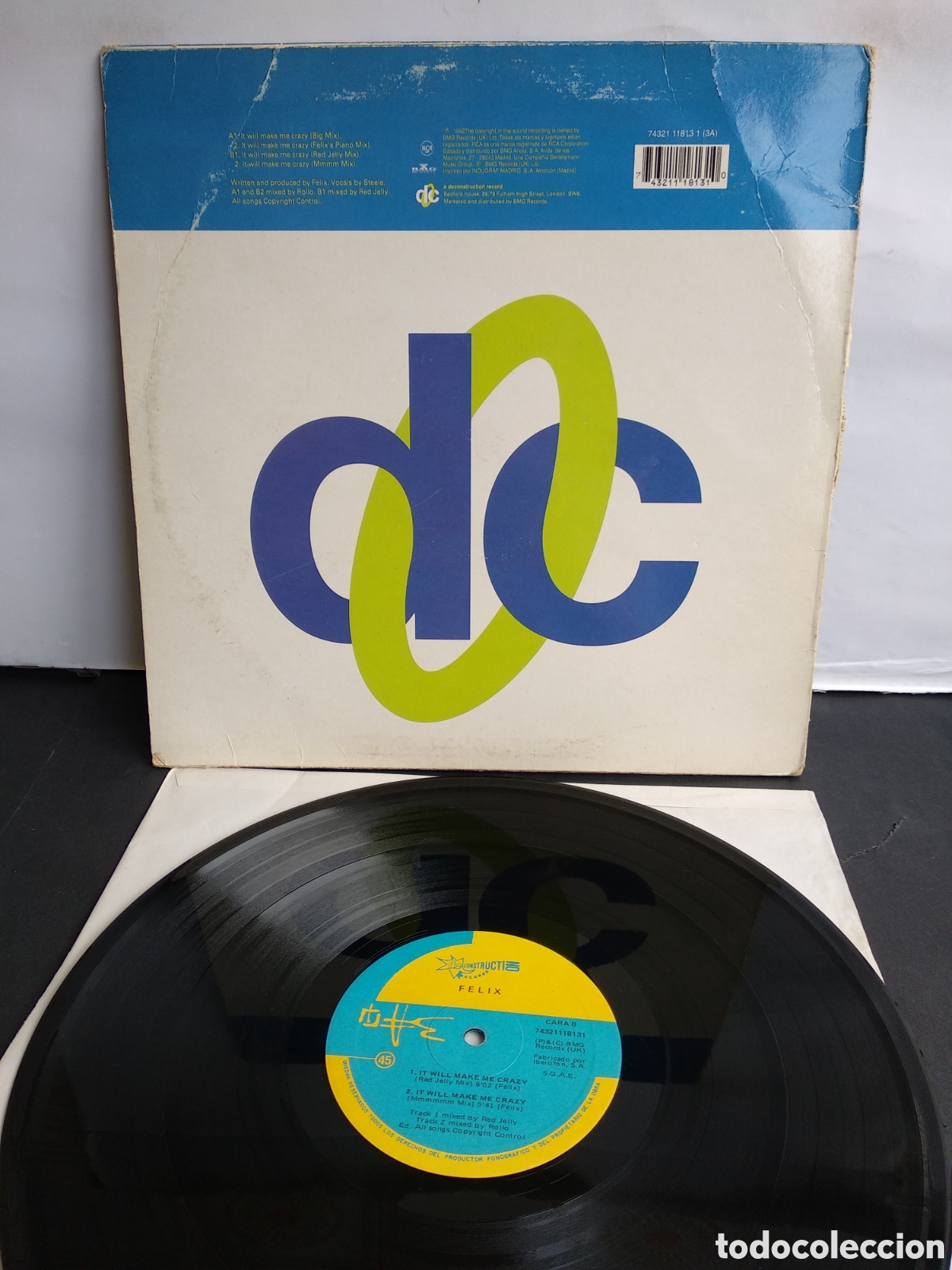 Discos de vinilo: *FELIX: IT WILL MAKE ME CRAZY, SPAIN, DESCONTRUCTION, 1992, A4 - Foto 2