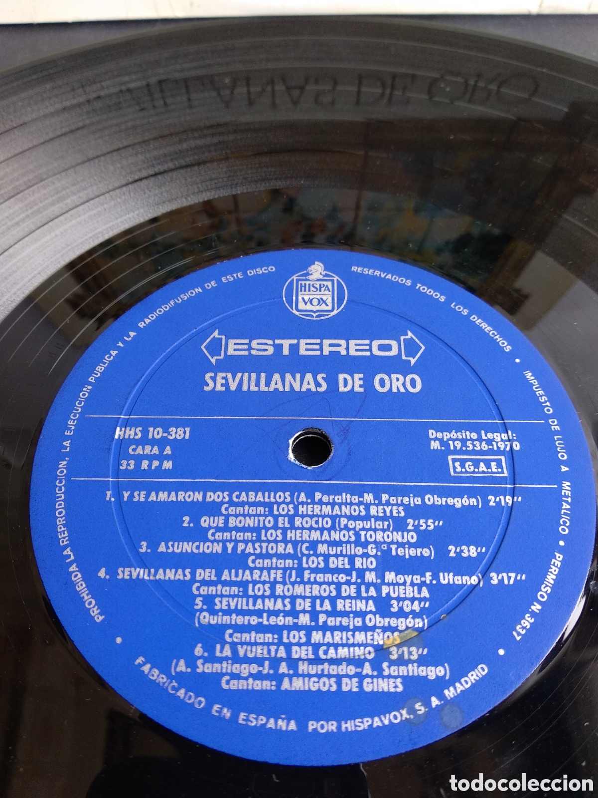 Discos de vinilo: *SEVILLANAS DE ORO, SPAIN, HISPAVOX, 1970, A2 - Foto 3