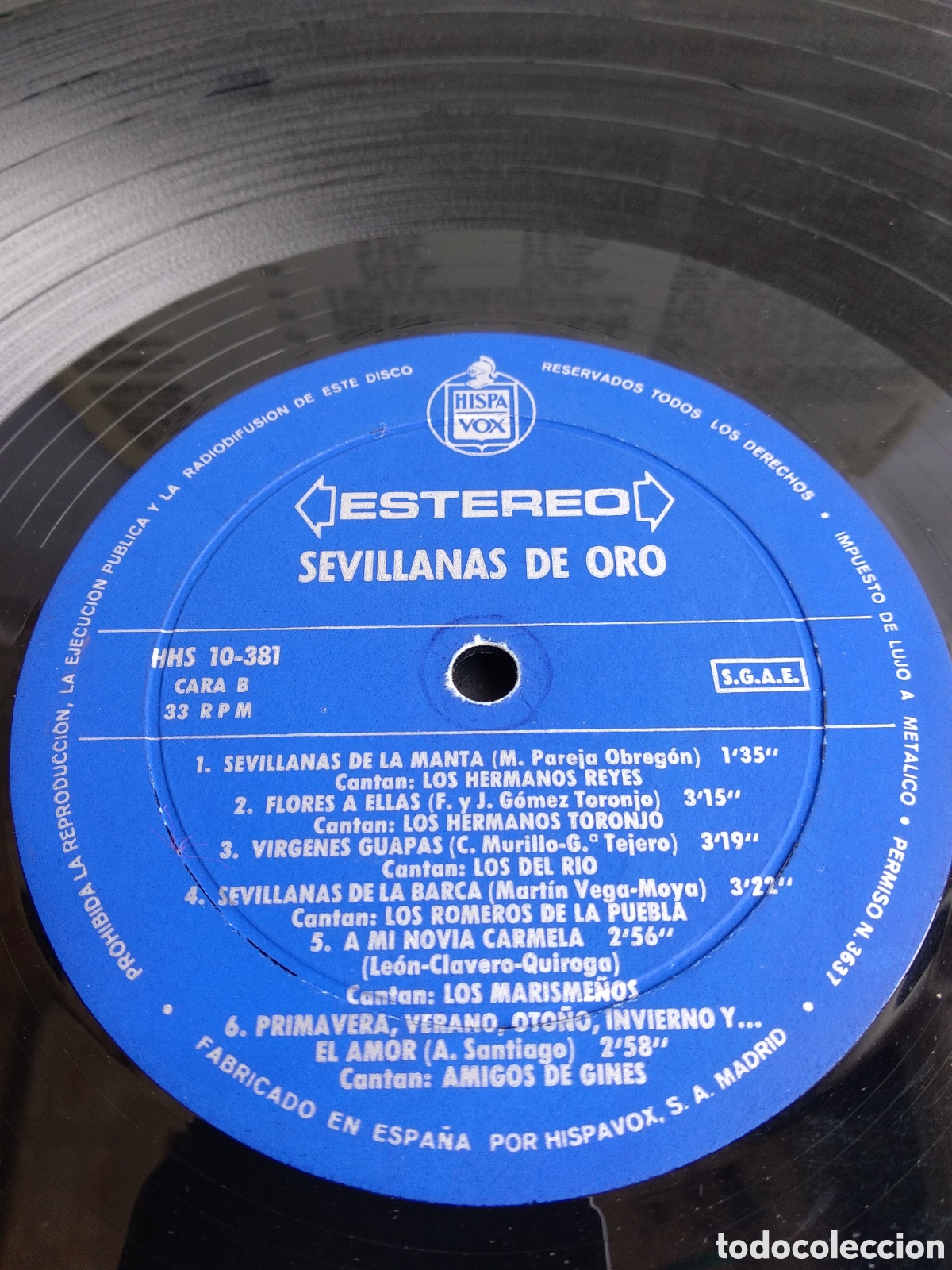 Discos de vinilo: *SEVILLANAS DE ORO, SPAIN, HISPAVOX, 1970, A2 - Foto 4