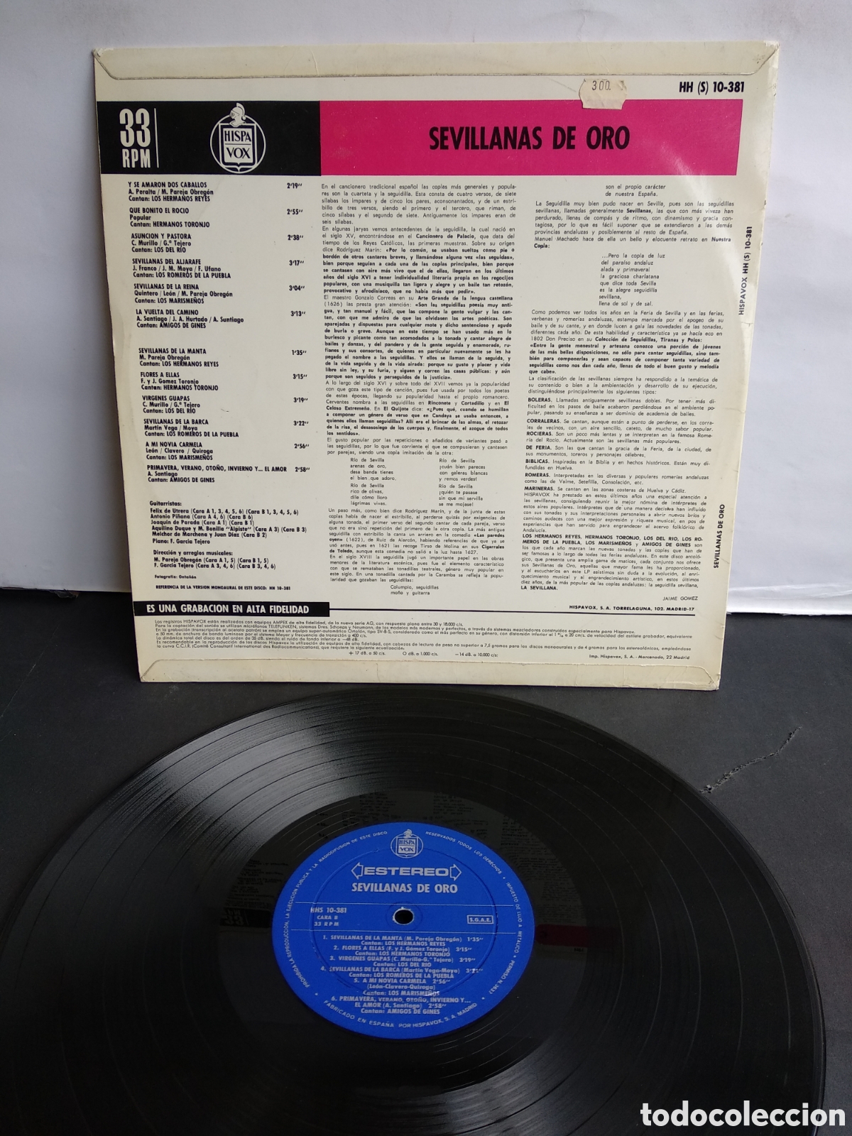 Discos de vinilo: *SEVILLANAS DE ORO, SPAIN, HISPAVOX, 1970, A2 - Foto 2