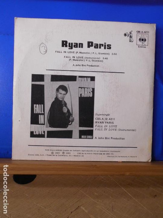 Discos de vinilo: RYAN PARIS - FALL IN LOVE - SINGLE - - Foto 2