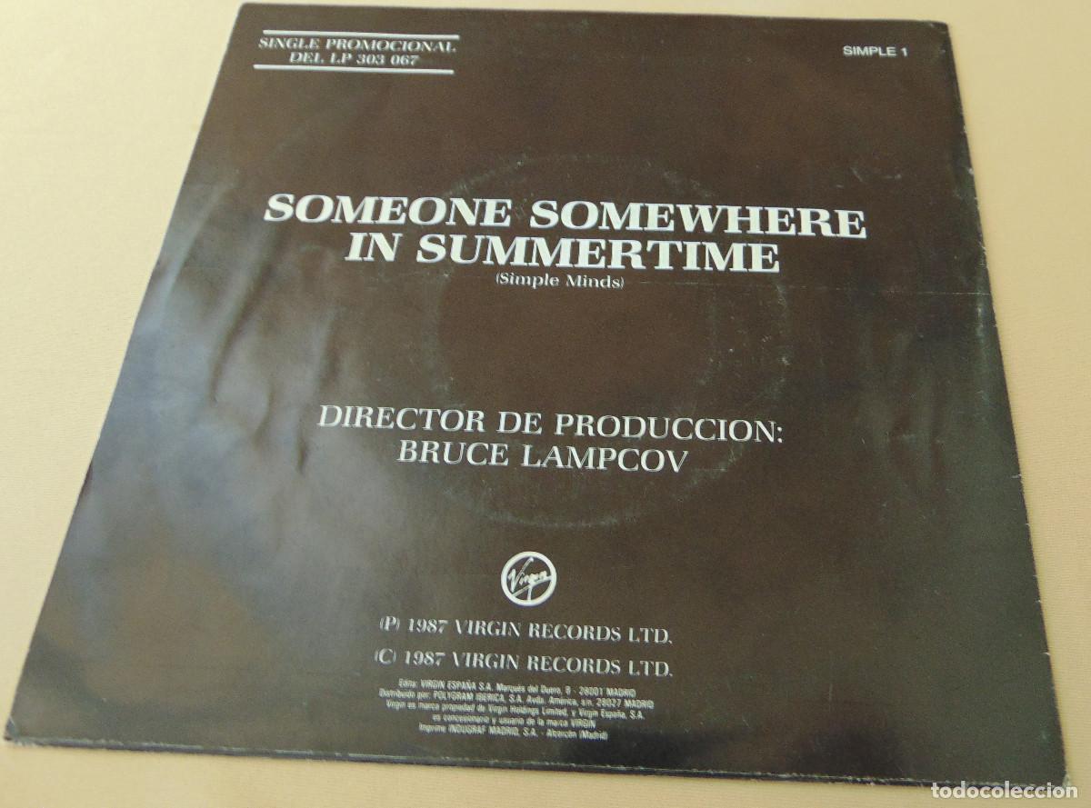 Discos de vinilo: Simple Minds &ndash; Someone Somewhere (In Summertime) - SINGLE PROMO 1987 - Foto 2