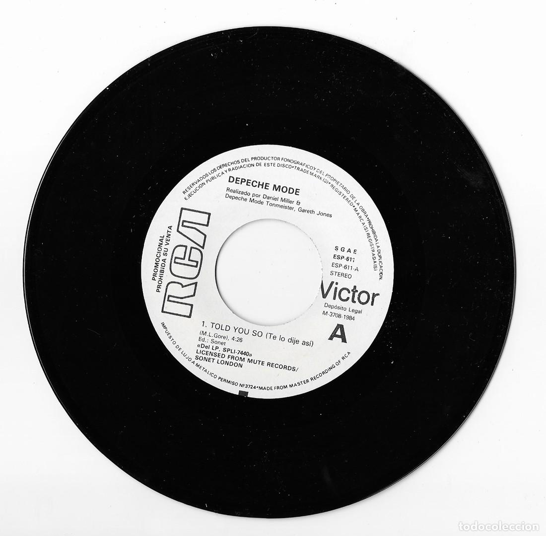 Discos de vinilo: DEPECHE MODE SINGLE TOLD YOU SO PROMO COMO NUEVO - Foto 3