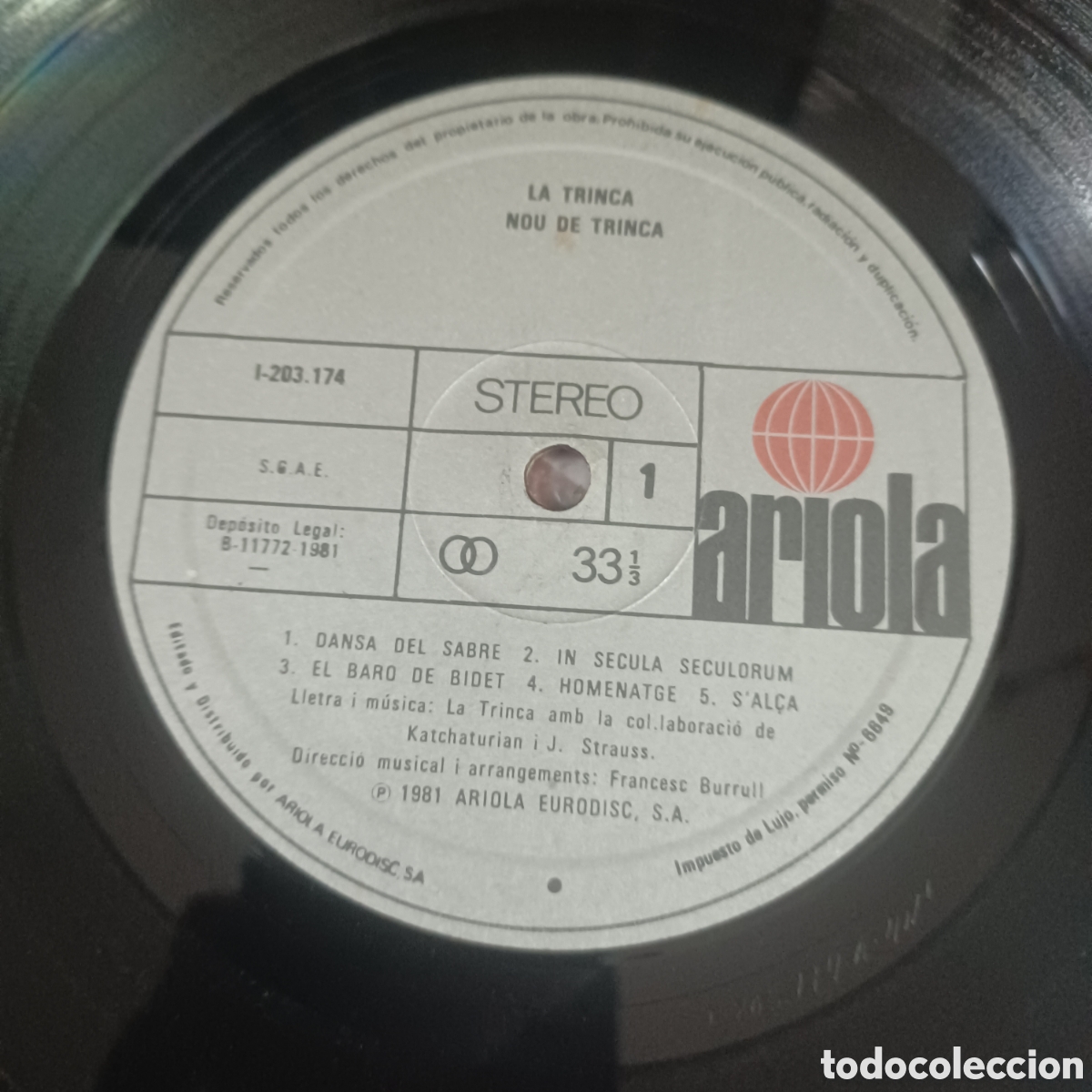 Discos de vinilo: NOU DE TRINCA - LP. ARIOLA 1981 - Foto 5