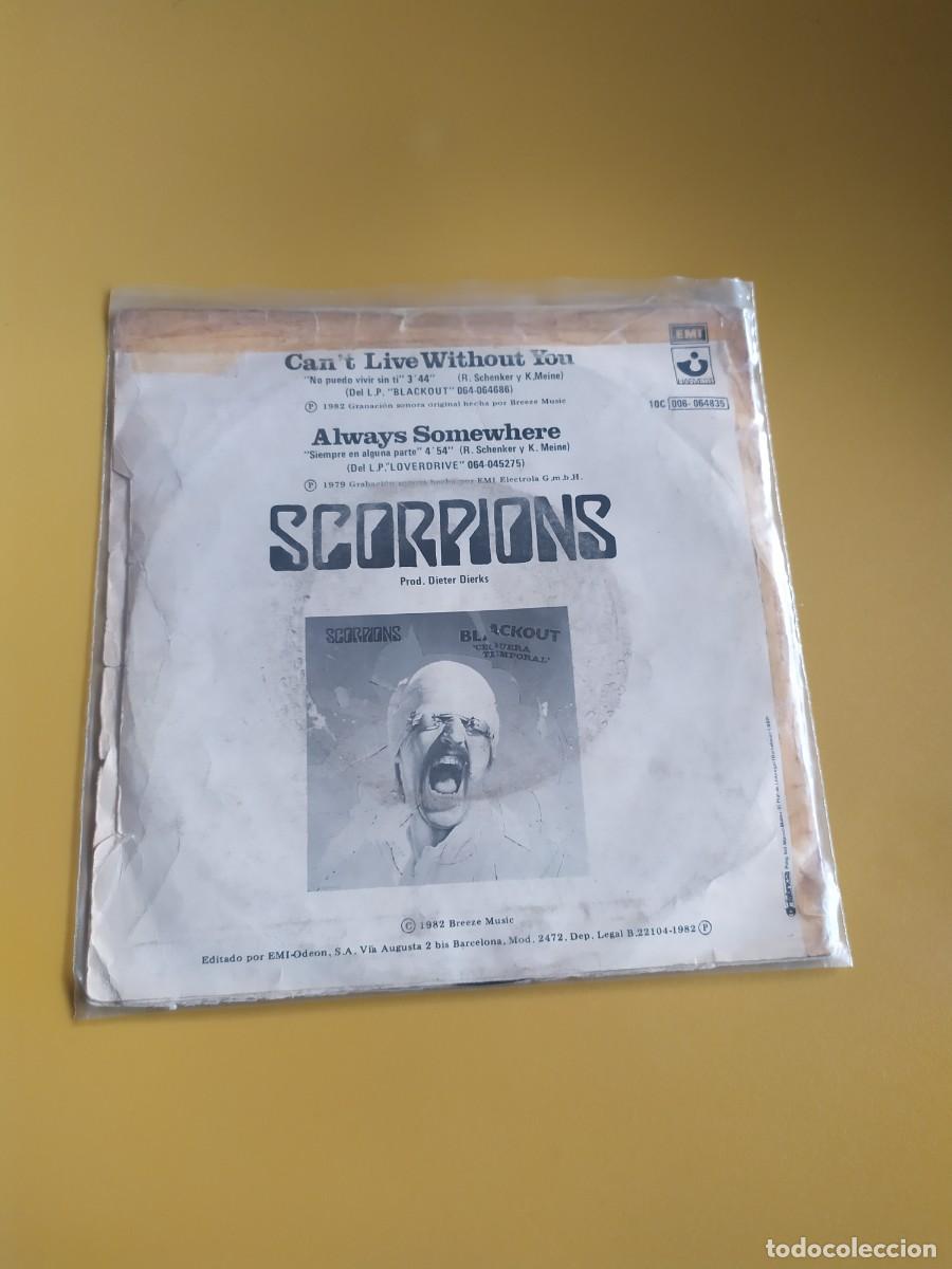 Discos de vinilo: Scorpions - Cant live without you / Always somewhere 1982 - Foto 2