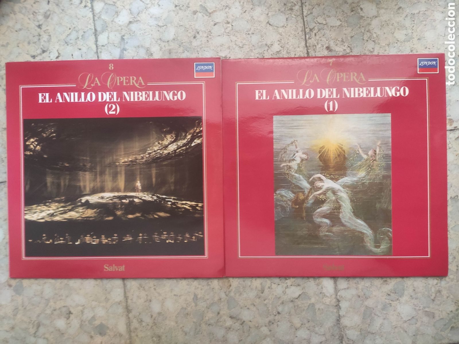 Discos de vinilo: EL ANILLO DEL NIBELUNGO 1 Y 2 LA OPERA N&ordm; 7 Y 8 . SALVAT EXCELENTE ESTADO