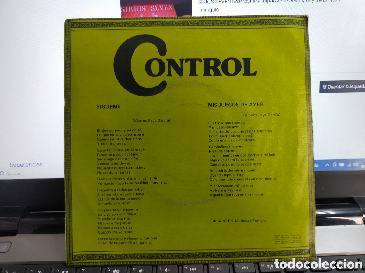Discos de vinilo: Control single s&iacute;gueme 1974 - Foto 2