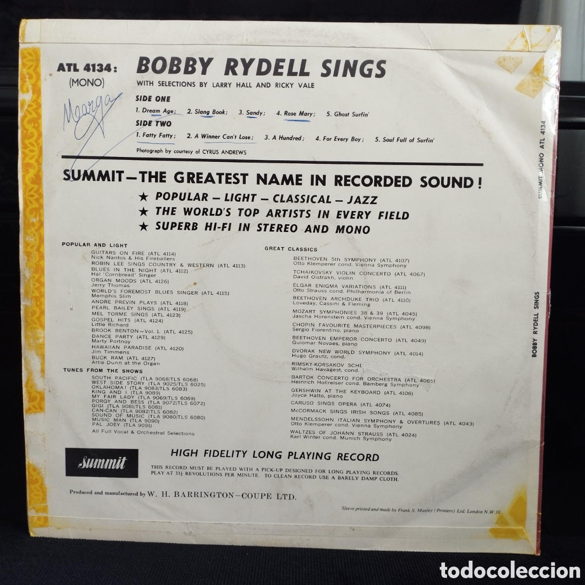Discos de vinilo: Bobby Rydell Sings UK 196? - Foto 2