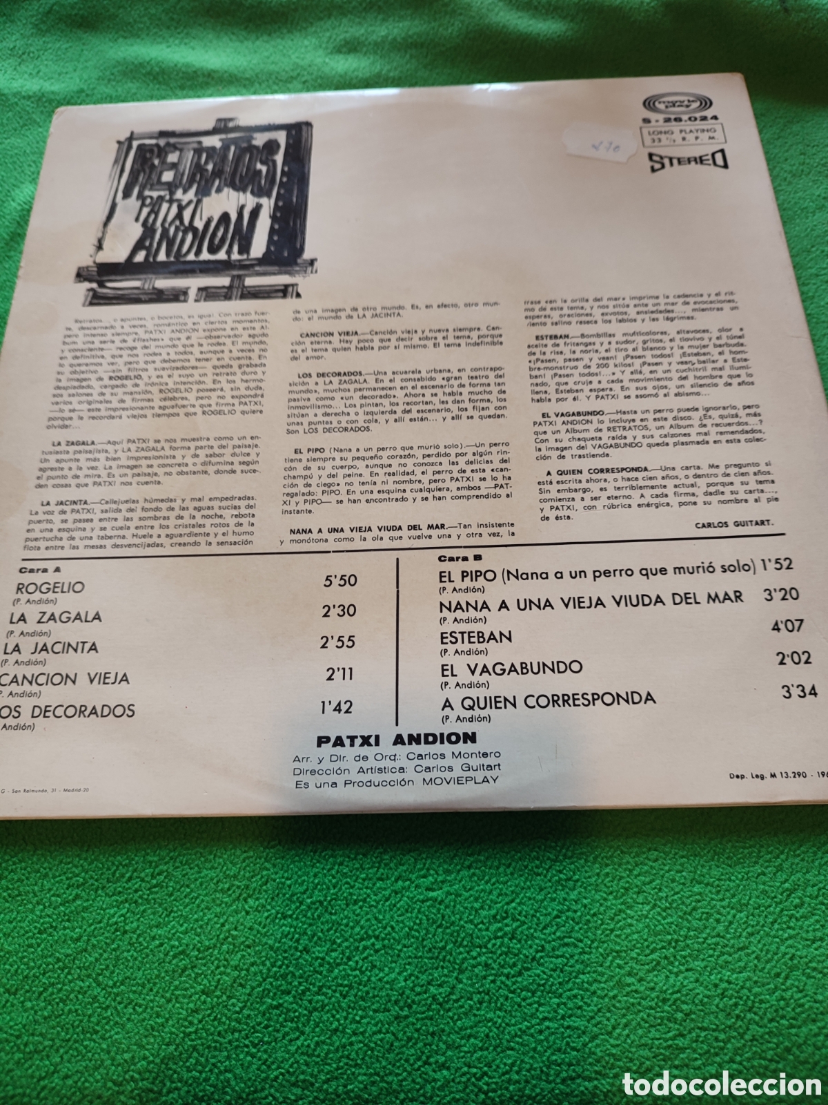 Discos de vinilo: Patxi Andion - Retratos Vinilo Lp - Foto 2