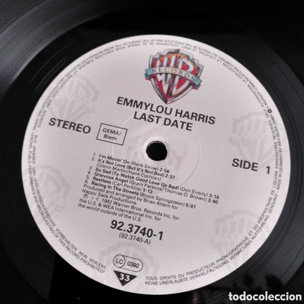 Discos de vinilo: EMMYLOU HARRIS - LAST DATE - LP - 1982 - Foto 3