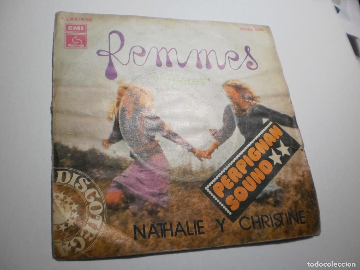 Disques de vinyle: single nathalie y christine. femmes. part I y II. emi 1975 spain (buen estado)