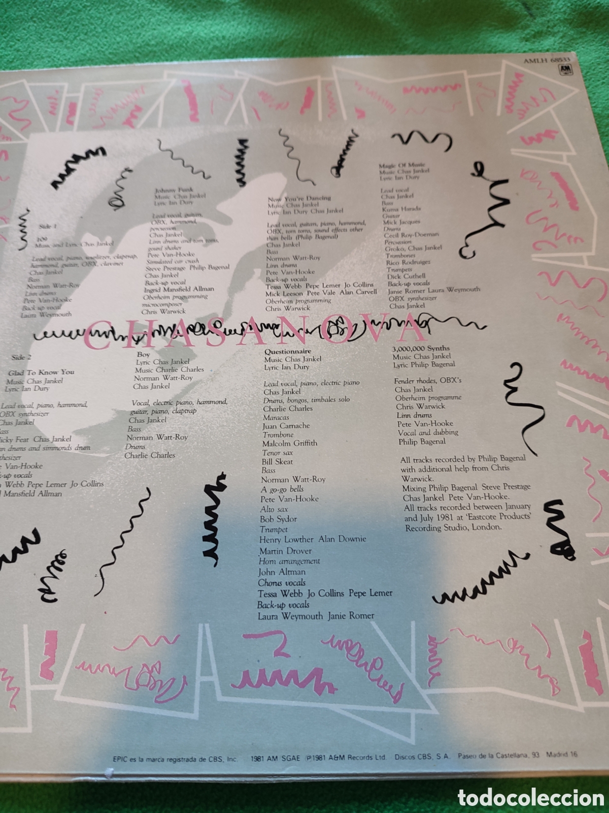 Discos de vinilo: Chas Jankel - Chasanova Vinilo Lp - Foto 2