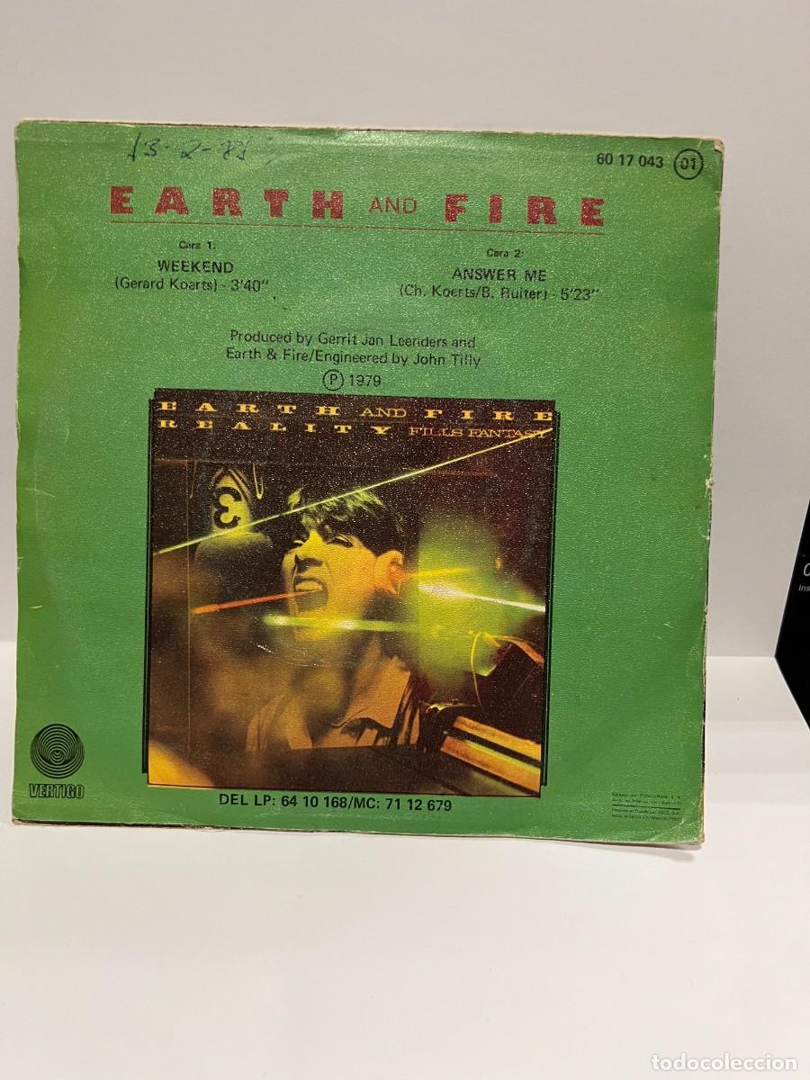 Discos de vinilo: SINGLE - EARTH AND FIRE - WEEKEND / ANSWER ME - VERTIGO - MADRID 1980 - Foto 4
