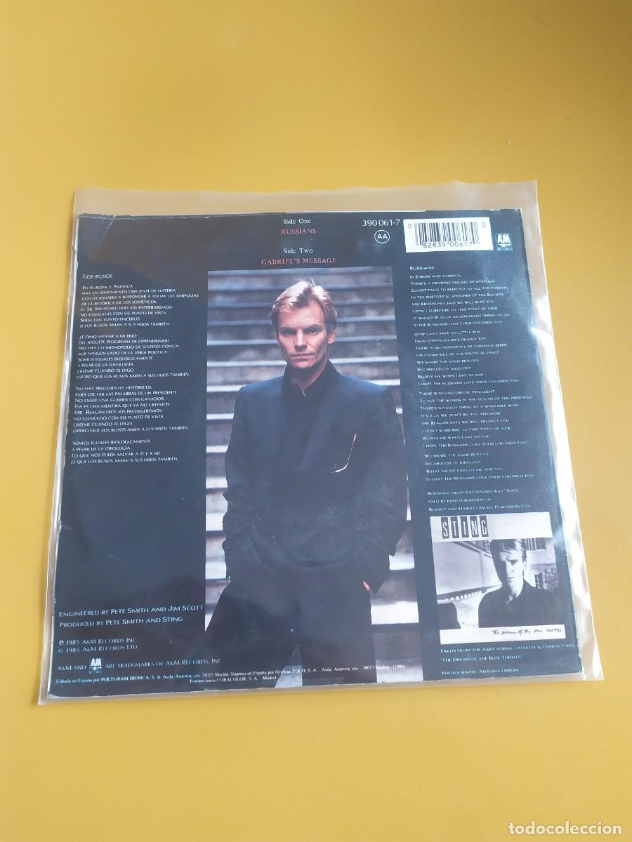 Discos de vinilo: Sting - Russians / Gabriels message 1986 - Foto 2