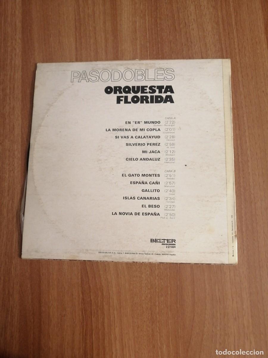 Discos de vinilo: LP PASODOBLE ORQUESTA FLORIDA - Foto 2