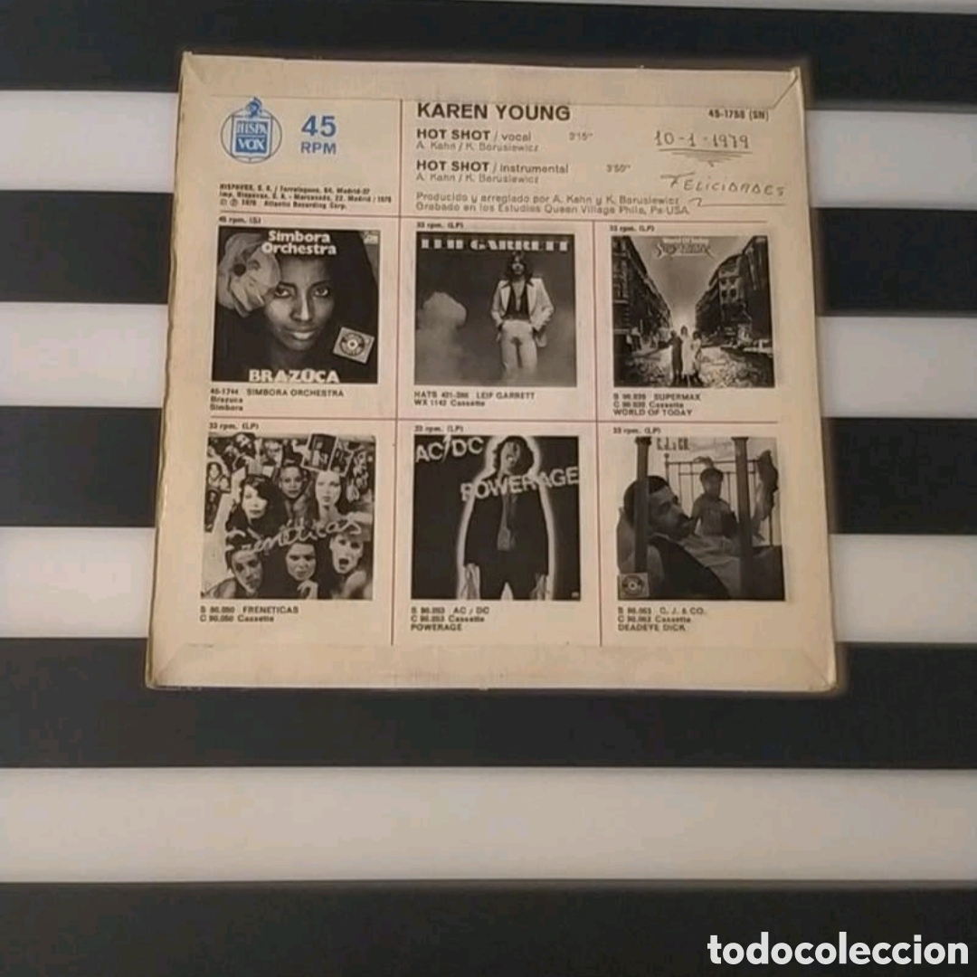 Discos de vinilo: Single Karen Young. Hot Shot - Foto 2