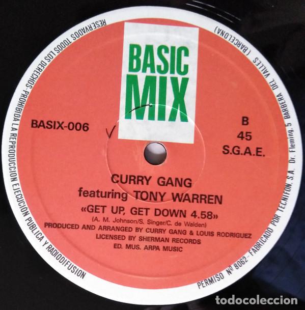 Discos de vinilo: Curry Gang Featuring Tony Warren &lrm;&ndash; Get Up, Get Down MAXI Basic Mix &lrm;&ndash; Basix - 006 - Foto 4