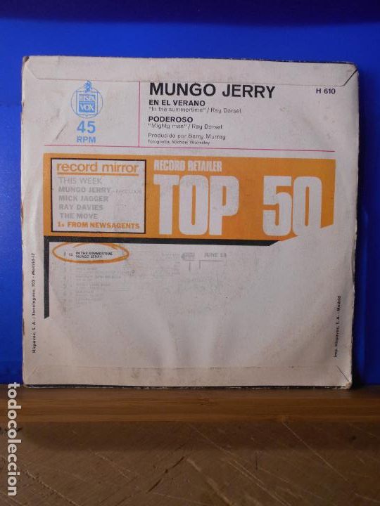 Discos de vinilo: MUNGO JERRY EN EL VERANO/PODEROSO 7 SINGLE 1970 - Foto 2