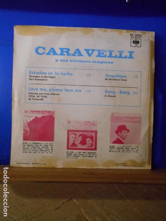 Discos de vinilo: CARAVELLI - EXTRA&Ntilde;OS EN LA NOCHE (EP, CBS, 1966) - Foto 2