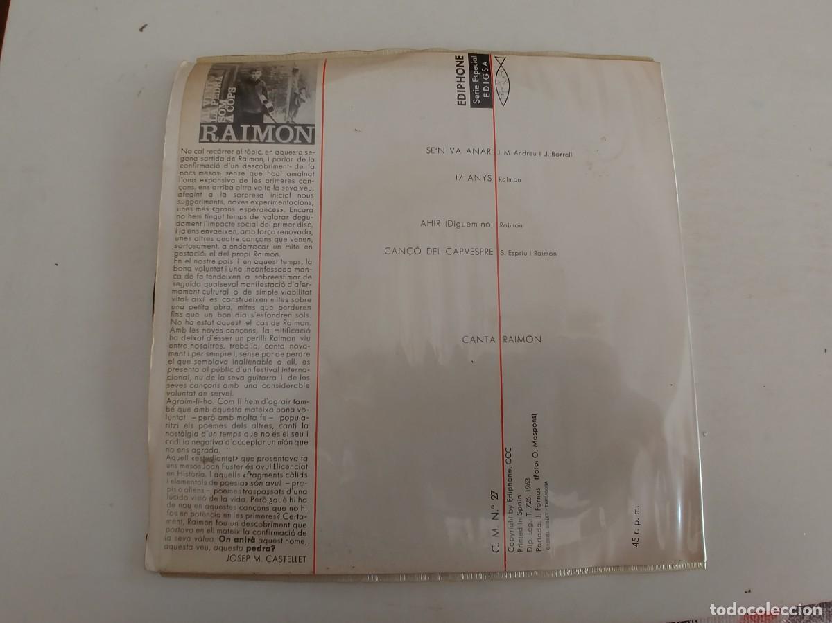 Discos de vinilo: RAIMON-EP SE&acute;N VA ANAR +3 - Foto 2