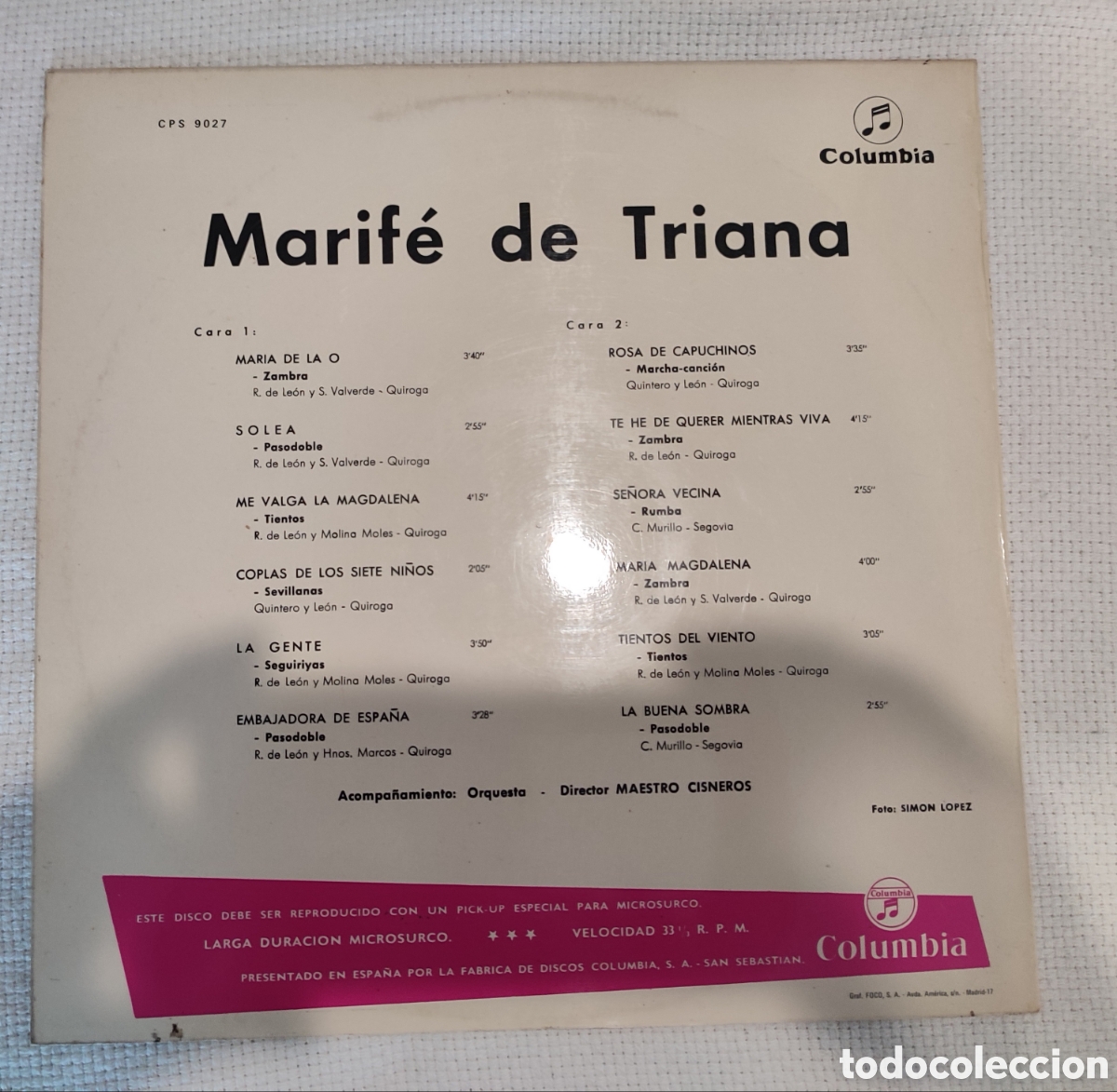 Discos de vinilo: Marif&eacute; de Triana Copla - Foto 2