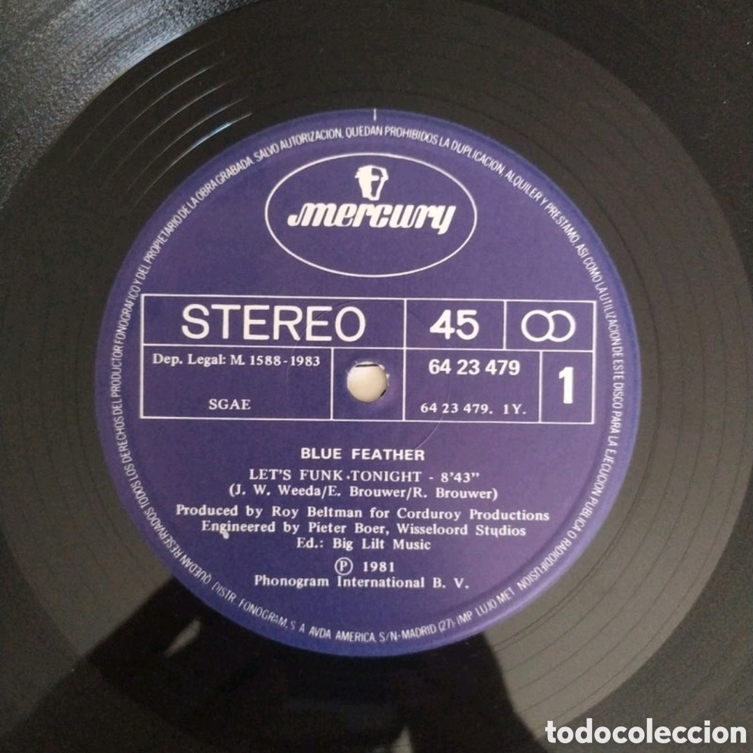 Discos de vinilo: Maxi single Blue Feather. Lets funk tonight - Foto 3